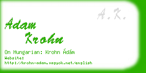 adam krohn business card