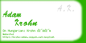 adam krohn business card